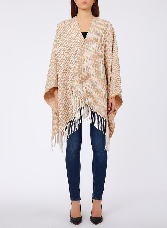 PONCHO LOGATO, 00192 BEIGE, medium