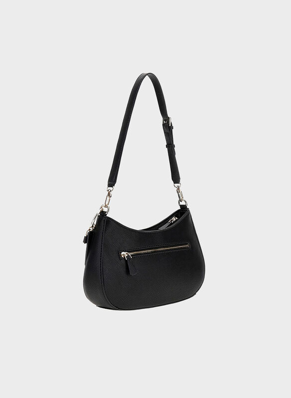 BORSA A SPALLA NOELLE SAFFIANO, BLK, medium