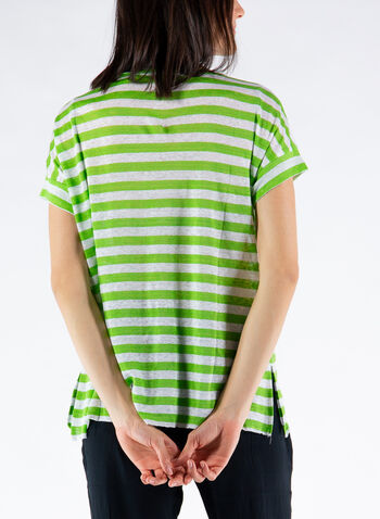 T-SHIRT A RIGHE, 34GREENWHT, small