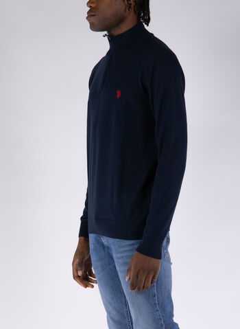 MAGLIONE 1/2 ZIP MISTO COTONE, 179 NVY, small
