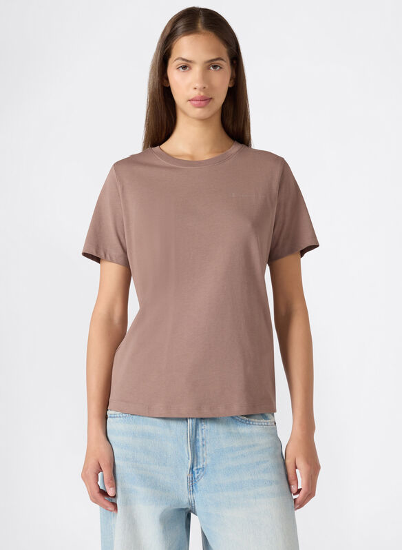 T-SHIRT HERITAGE MICRO LOGO, MS513 CIOCCOLATO, medium