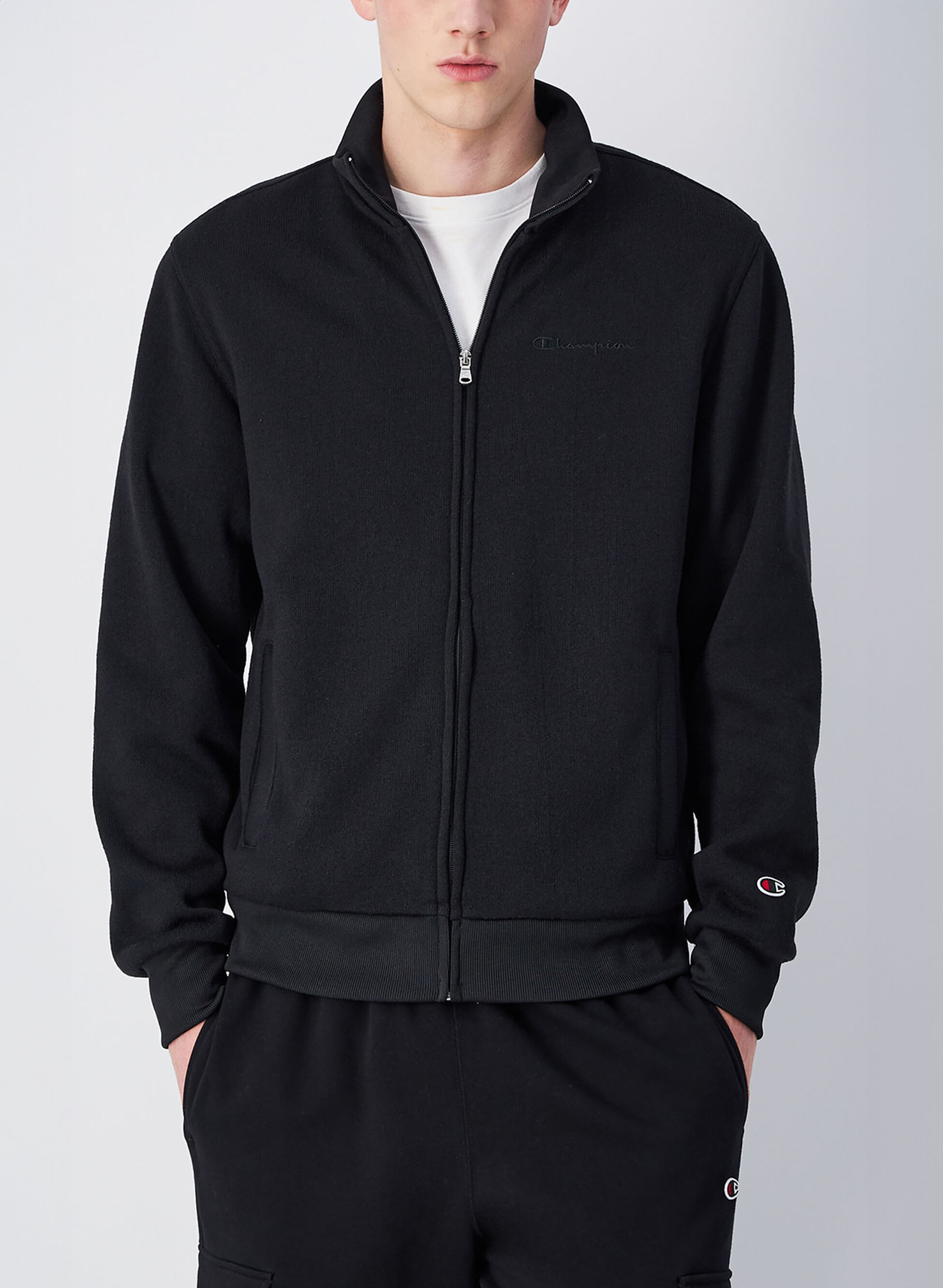 FELPA FULL ZIP CON MICRO LOGO XS