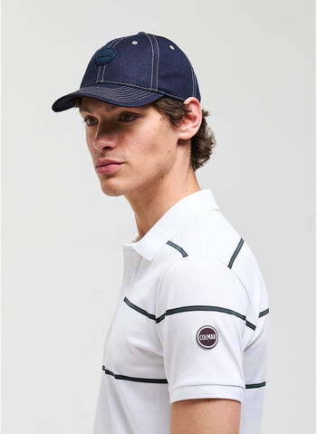 POLO IN PIQU&Eacute; A RIGHE, 01 WHT, small