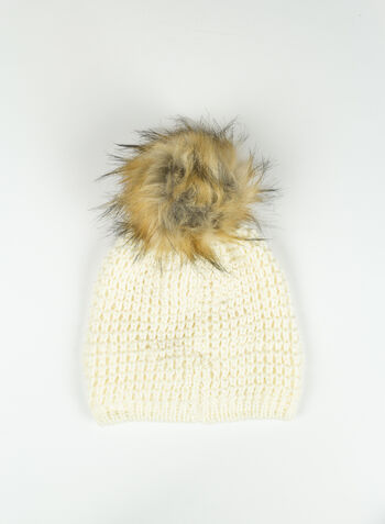 CAPPELLO MINA PON PON PELO, WHT, small