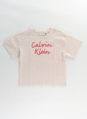T-SHIRT LOGO BOXY RAGAZZA, TGE PINK, small