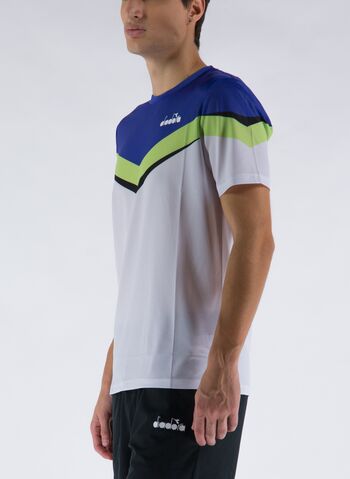 T-SHIRT CLAY TENNIS/PADEL, WHTBLUFLUO^C8351, small