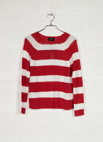 MAGLIONE STRIPED KNITTED PULLOVER, FLAME CLOUD, small