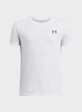 MAGLIA A MANICHE CORTE LEFT CHEST LOGO RAGAZZO, 0100 WHT, thumb