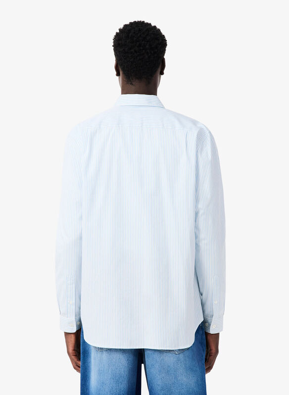 CAMICIA OXFORD A RIGHE, FAC WHTCEL, medium