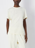 T-SHIRT IN JERSEY CON LOGO TONO SU TONO, YS141 PANNA, thumb
