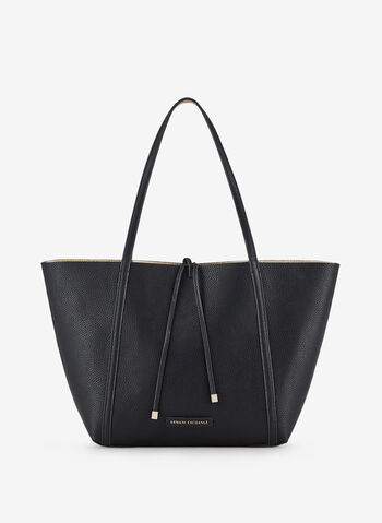 BORSA SHOPPER REVERSIBILE, 77520BLKGOLD, small