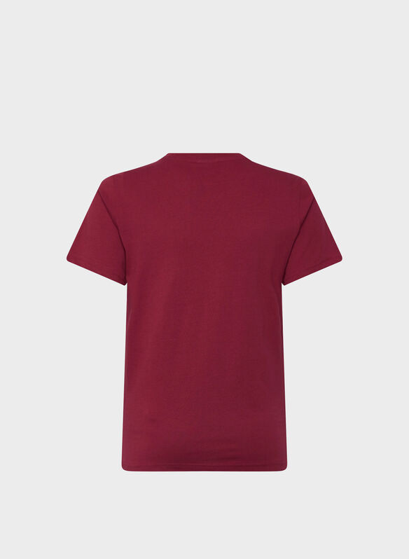 T-SHIRT CON LOGO SCRIPT RAGAZZO, RS525 BORDO, medium