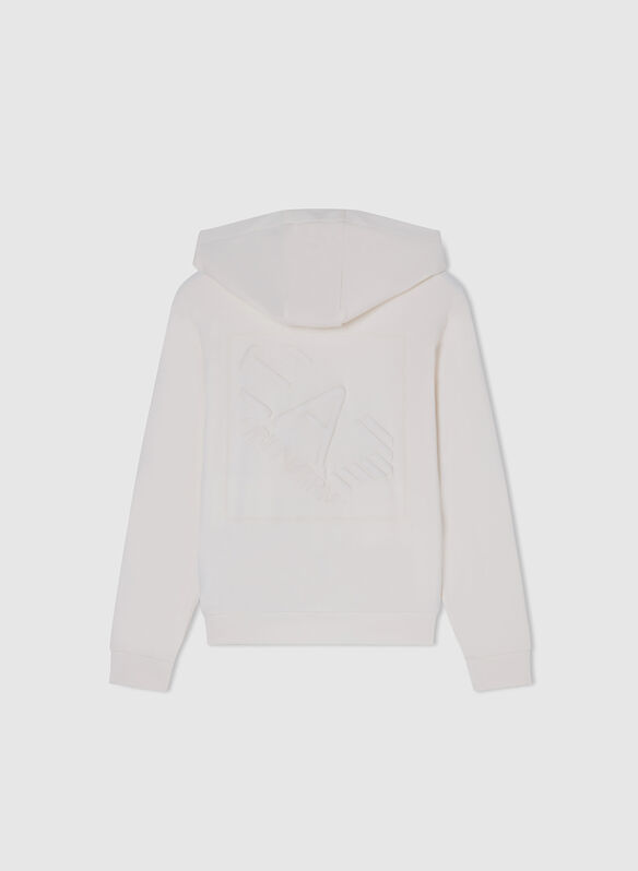 FELPA CON CAPPUCCIO LOGO SERIES RAGAZZO, U0004 PANNA, medium