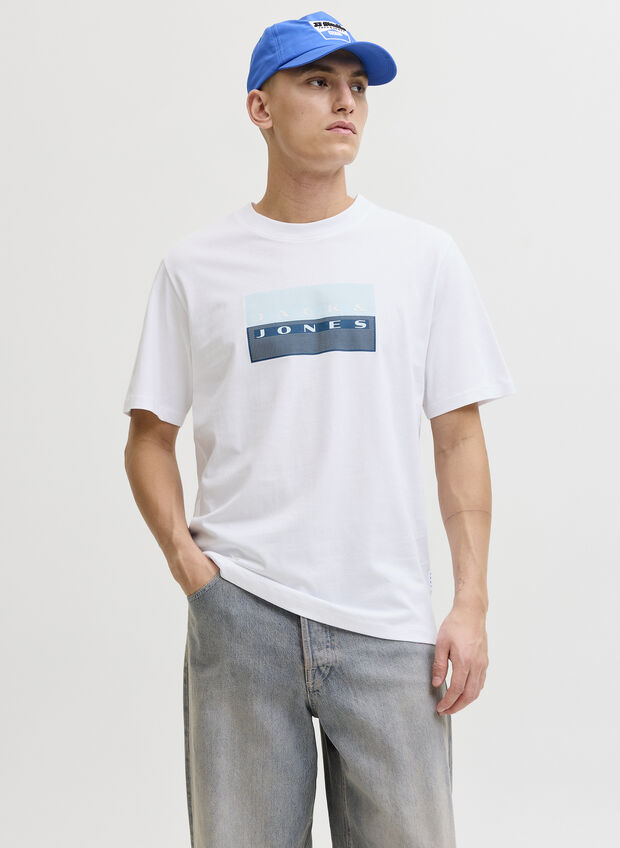 T-SHIRT FUSION LOGO, BRIGHT WHITE, large