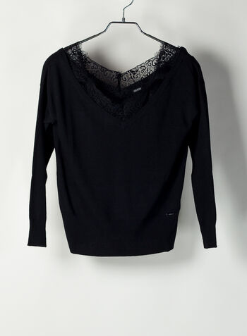 MAGLIA DETTAGLI IN PIZZO SPALLE SCOPERTE, JBLK BLK, small