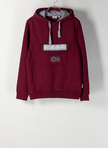 FELPA BURGEE CON CAPPUCCIO CHIUSO, R54 AMARANTH, small