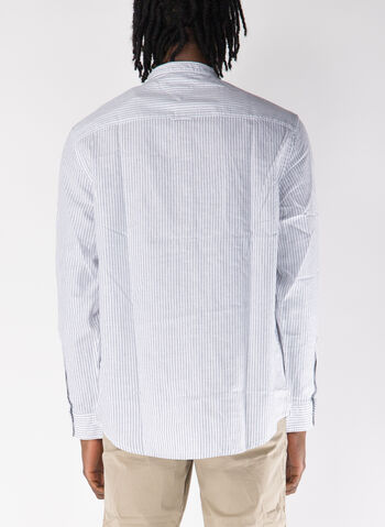 CAMICIA A RIGHE CON COLLO ALLA COREANA, YBL WHTNVY, small