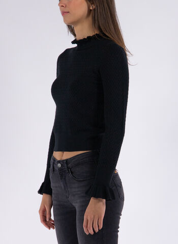 MAGLIONE CON PUNTO INTRECCIATO, 053 BLK, small