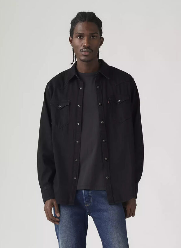 CAMICIA WESTERN, 0002 BLK, medium