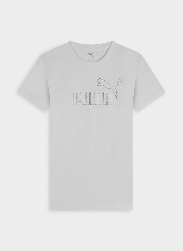 T-SHIRT RHINESTONE LOGO CON STRASS, 02 WHT, large