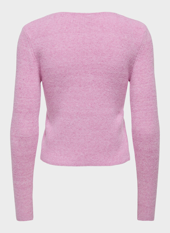 MAGLIONE CARDIGAN RICA, BEGONIA PINK, medium