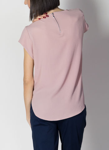 BLUSA LOOSE SHORT SLEEVED TOP, PALE MAUVE, small