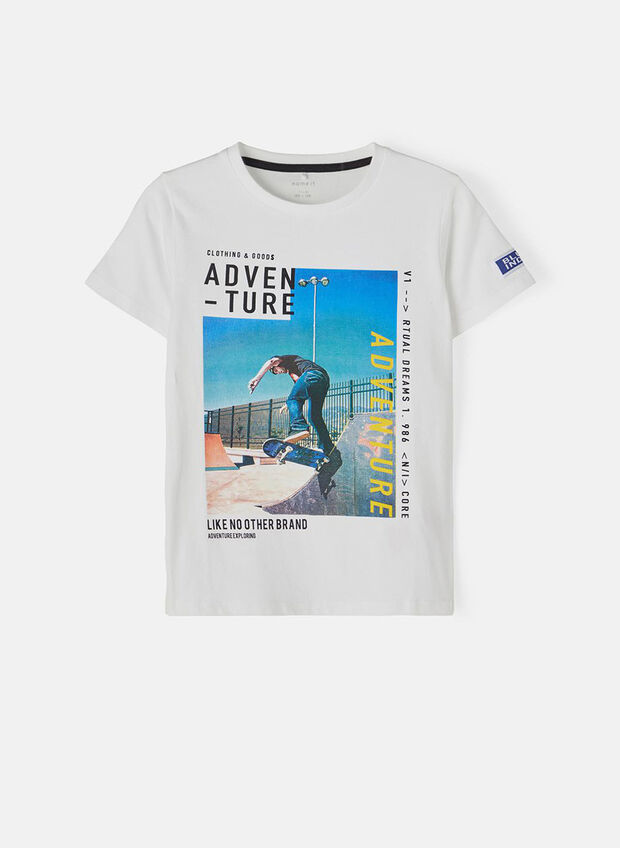 T-SHIRT STAMPATA RAGAZZO, BRIGHT WHT, large