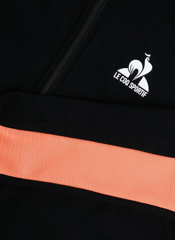 FELPA FULL ZIP CON CAPPUCCIO, BLKORANGE, small