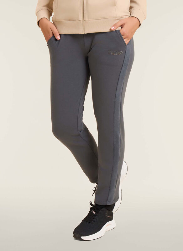 PANTALONE CON INSERTO IN VELLUTO, B128 ANTRACITE, medium