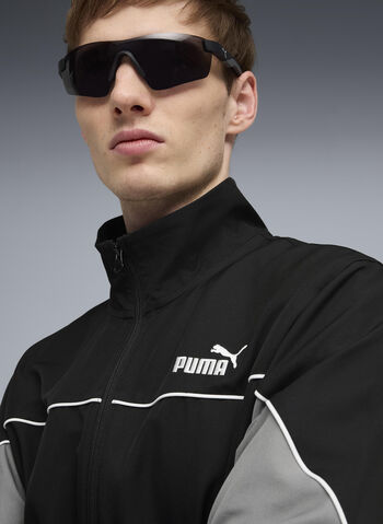 TUTA IN TESSUTO A BLOCCHI DI COLORE, 01 BLK, small