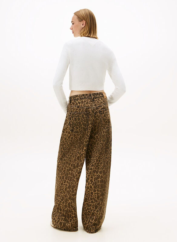 MAGLIONE BIG LOGO CROP STRASS, YBH PANNA, medium
