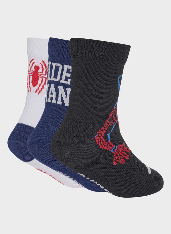 CALZA SPIDERMAN 3 PAIA BAMBINO, - BLKNVYWHT, medium