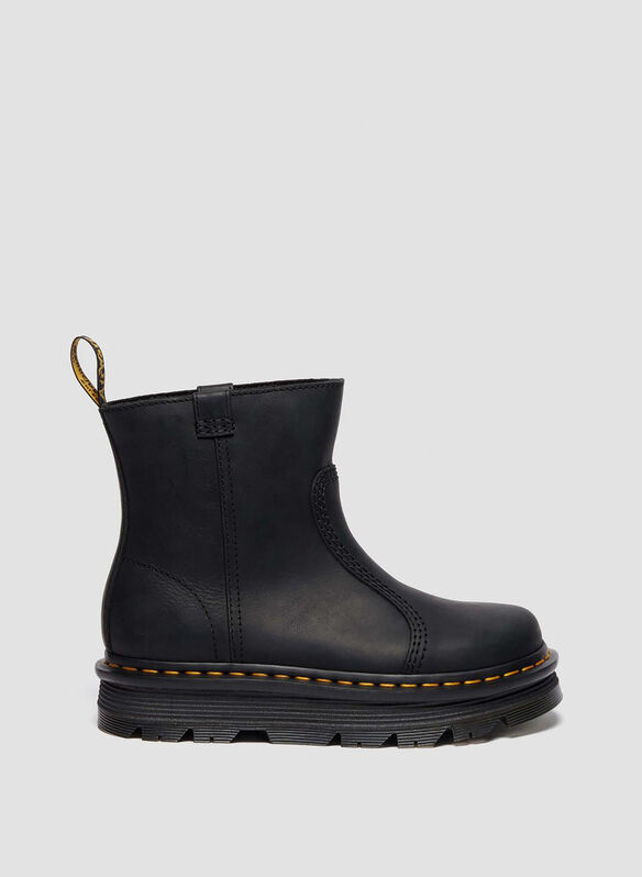 STIVALE RIGGER ZEBZAG IN PELLE, BLKYEL, medium