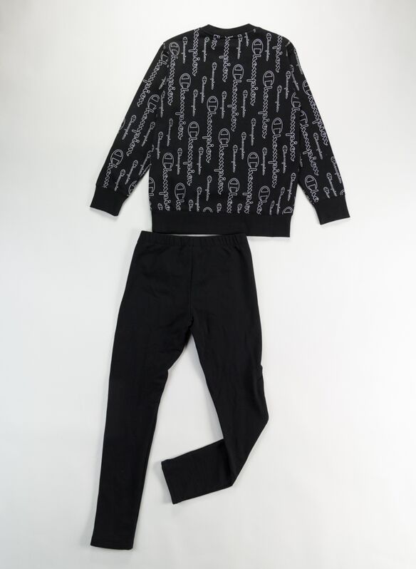 TUTA GIROCOLLO ALL OVER RAGAZZA, KL001BLK, medium