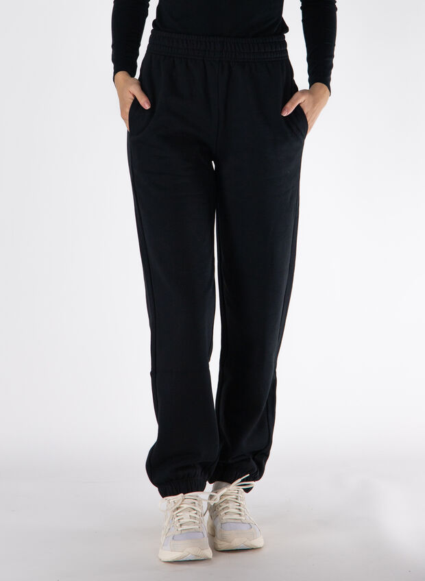 PANTALONE JOGGERS CON ELASTICO ALLA CAVIGLIA, KK001 BLK, large