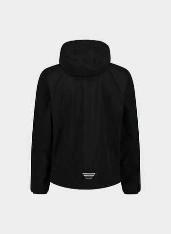 GIACCA IN SOFTSHELL CON CAPPUCCIO STACCABILE, 29US BLKLIME, small