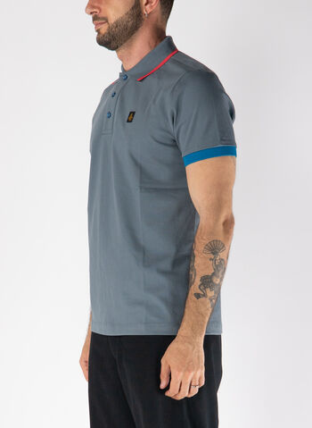 POLO A MANICA CORTA NRAY CON BORDINO IN PIQUET, G04968 NEW GREY, small