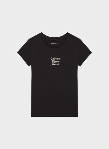 T-SHIRT A MANICHE CORTE CON STAMPA RAGAZZ, BEH BLK, small