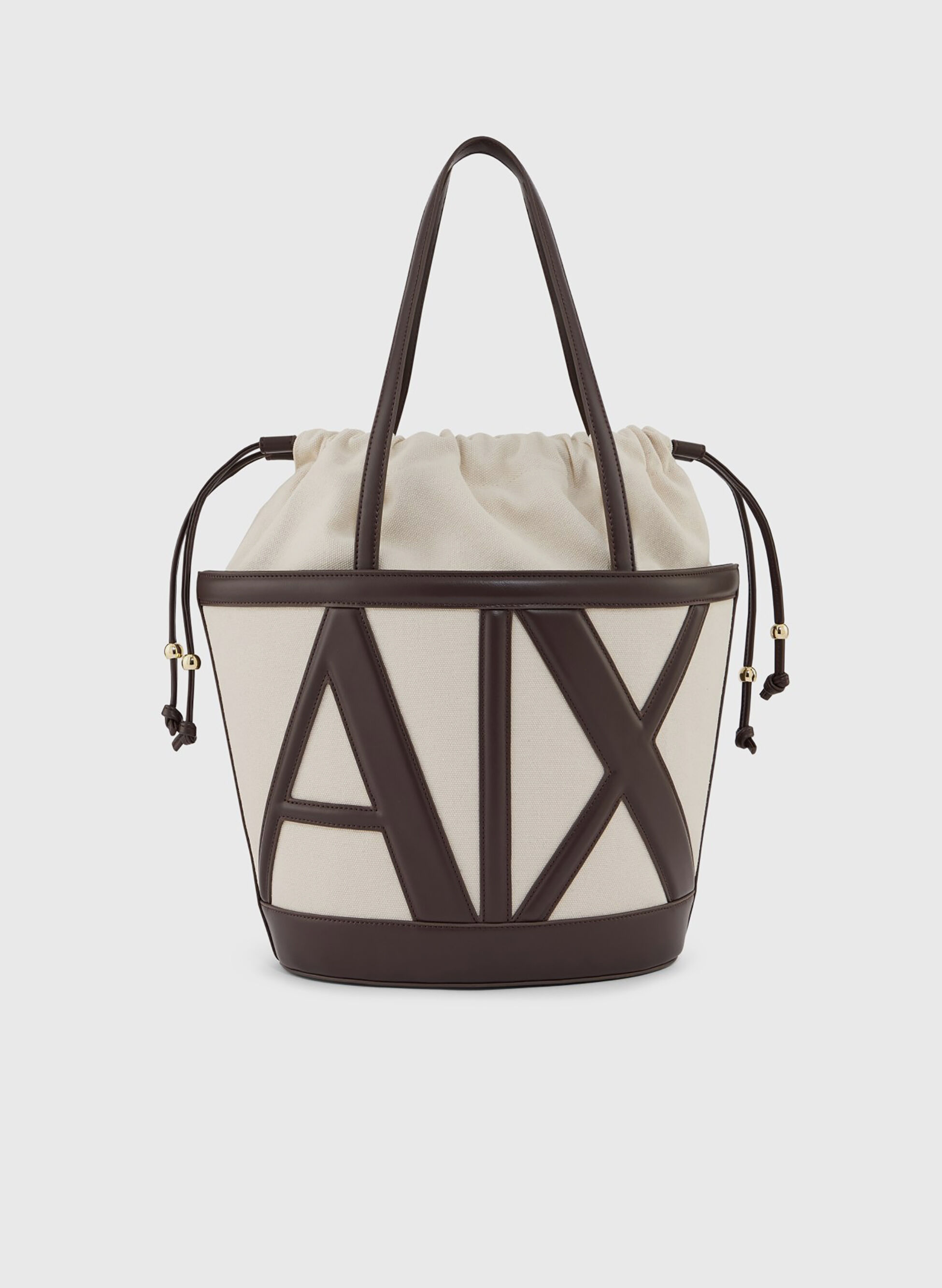 Borsa A Secchiello In Canvas Con Logo Maxi