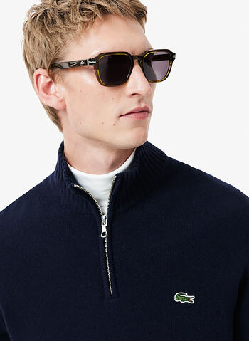 MAGLIONE INTERLOCK HALF ZIP CON LOGO, 166 NVY, small