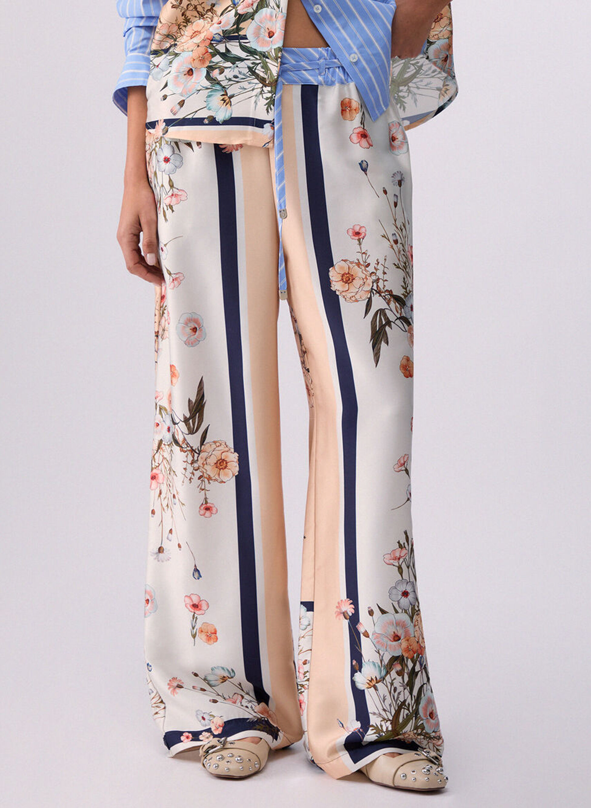 PANTALONE IN TWILL STAMPATO 42