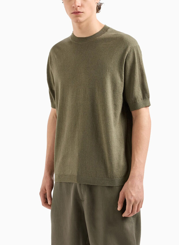 T-SHIRT IN MAGLIA, 18AA OLIVE, large