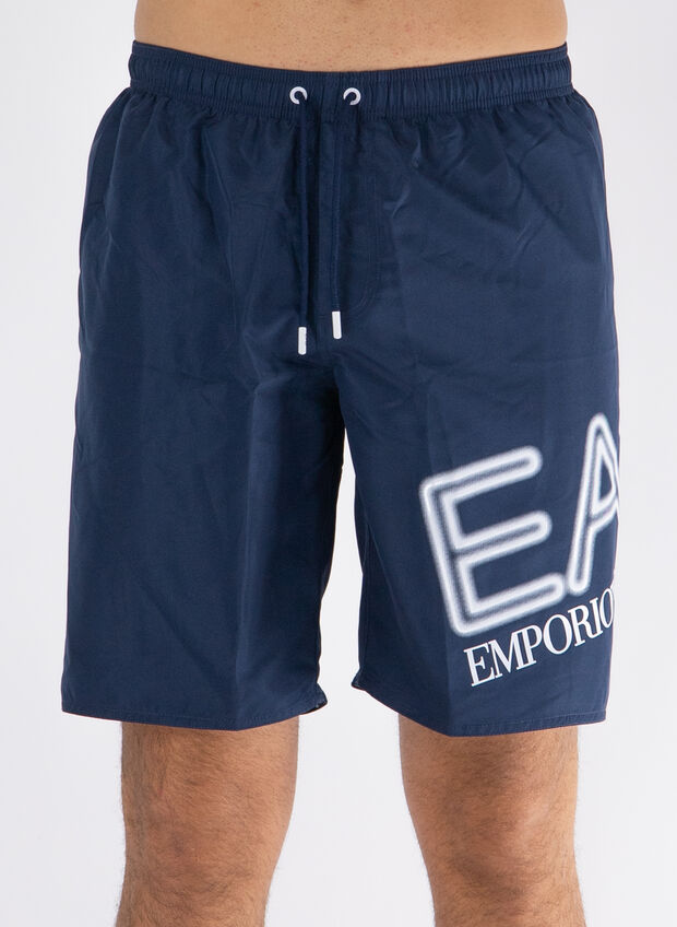 COSTUME BOXER BEACH CON LOGO, 00035 NVYWHT, large