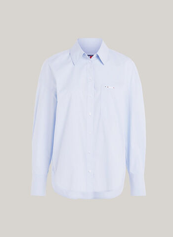 CAMICIA OVERSIZE CON TASCA APPLICATA, C1O CELESTE, small