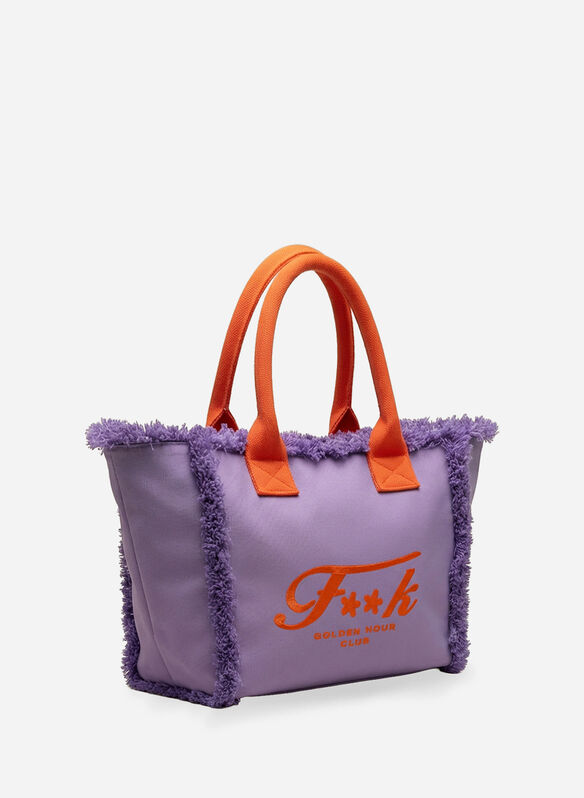BORSA BEACH COT SFRANGIATO, VI PURPLE, medium