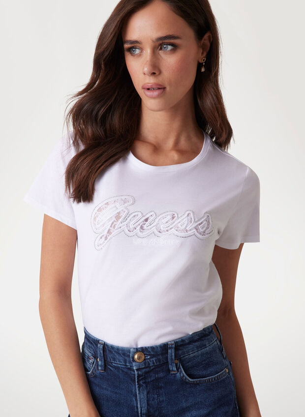 T-SHIRT LOGO LACE, G011 WHT, large