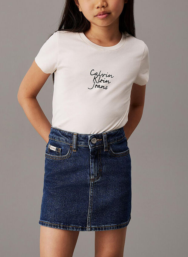 T-SHIRT A MANICHE CORTE CON STAMPA RAGAZZ, CKS PANNA, large