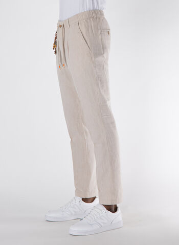 PANTALONE MISTO LINO CON COULISSE, 0228 BEI MEL, small
