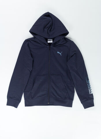 FELPA FULL ZIP ESSENTIAL SMALL LOGO RAGAZZO, 16 NVY, small