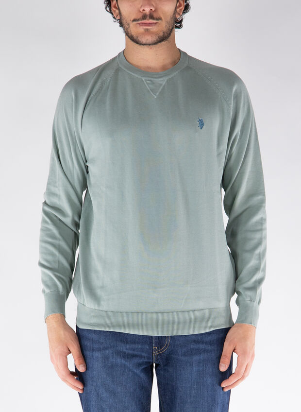 MAGLIONE GIROCOLLO CON LOGO, 442 SALVIA, large